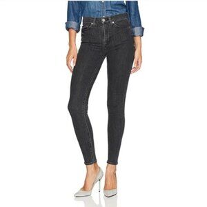 Hudson Barbara Super Skinny Jeans Women's 32 Stone Washed Black Charcoal Stretch